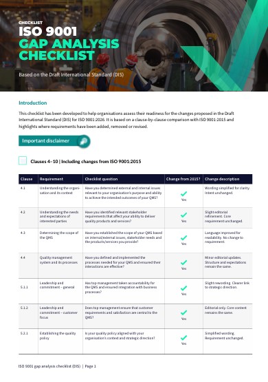 ISO 9001 checklist image